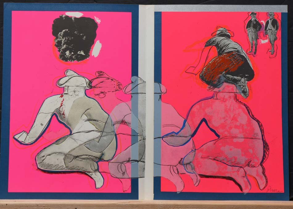 RIVERS, LARRY, American 1923-2002,: Title: "Some Visual afterthoughts on the Boston Massacre " from "Boston Massacre", screenprint printed in colors,, 1970, signed in pencil by the artist, numbered 44/150,, , , Size info: ,sheet: 19 3