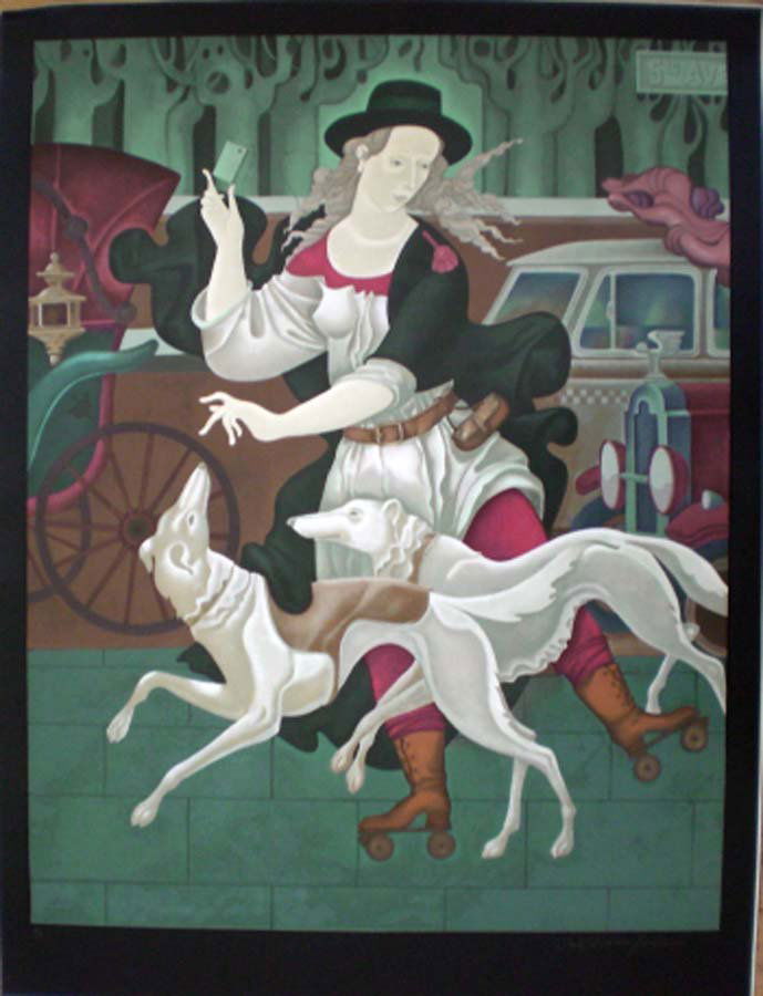 SNITKOVSKY, EMMANUEL (AND JANET), Russian 1933-2003,: Title: "Fifth Avenue", serigraph printed in colors,,c. 1990, , , , , Size info: 38 by 31 in. ( 97 x 79 cm.), , , Framing: Sold unframed, , Comments: