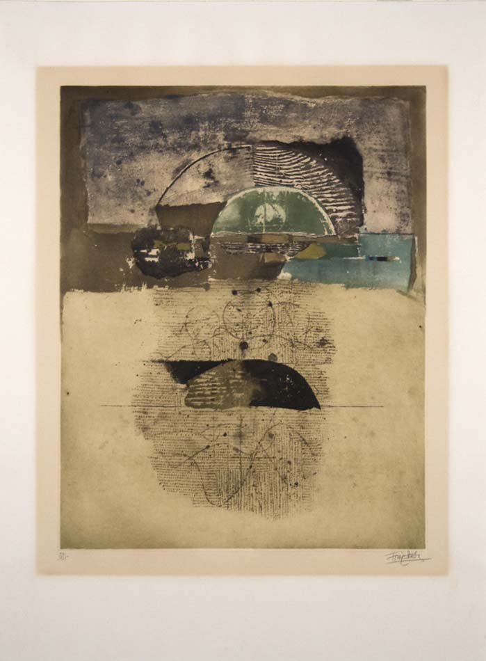 Friedlander, Johnny, German 1912-1992,: Title: (composition) with annotation verso 'IMAGES, MA GARDEN'" , etching and aquatint printed in colors,,1970, signed lower right in pencil, , numbered 57/135,, , , Size info: ,sheet: 30 x 22 1/2 in.