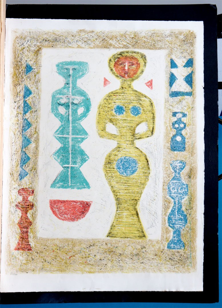 CAMPIGLI, MASSIMO, Italian, 1895 - 1971,: Title: "L'Idole" , signed and numbered 67/100,1961, , ,As printed at the Atelier Desjobert, Paris and published by L'Oeuvre Gravée, Paris & Zurich., , Size info: ,sheet: 76.5 x 56.5 cm - (30 x 22¼ i