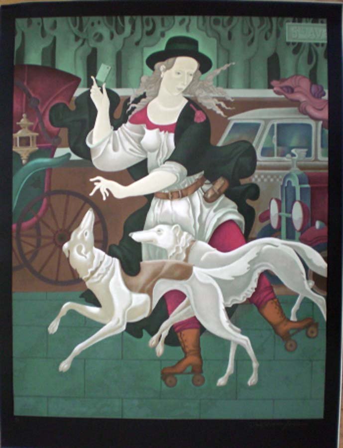 SNITKOVSKY, EMMANUEL (AND JANET), Russian 1933-2003,: Title: "Fifth Avenue", serigraph printed in colors,,c. 1990, , , , , Size info: 38 by 31 in. ( 97 x 79 cm.), , , Framing: Sold unframed, , Comments: