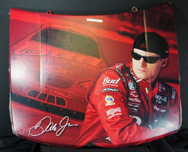 Earnhardt Jr., Dale: Earnhardt Jr., Dale, Dale Earnhardt Jr. Replica Hood, 23x28, Metal, may be limited edition,Redline Series by HIREV, quantity: 1 ,condition:condition is dusty, but it still has the plastic coating