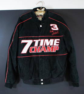 Earnhardt, Dale: Earnhardt, Dale, Dale Earnhardt 7 Time Champion Medium leather jacket, Medium, leather outer, polyester lining, ,Chase Authentics: Drivers Line, quantity: 1 ,condition:worn, has some slight dust