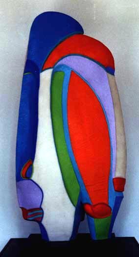 FINCH, HELEN, Australian-American b. 1923,: Title: 'Theatre', polyester resin with marble, hand painted in enamels, metallics and acrylics by the artist,1986, signed and dated., From an edition of 8 (1/8), , , Size info: H 21 in (54 cm;) 10 1/2