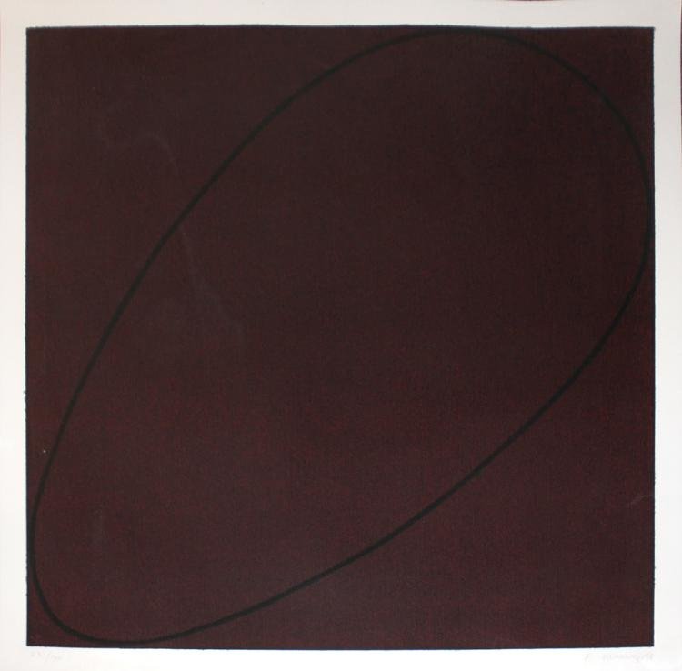 Mangold, Robert, ,: Title: (Untitled), Original screenprint in colors on paper, 1990, Hand signed by the artist in pencil, From the limited edition of 100, from the "4x4x4" Suite, Parasol Press, , Size info: 44 x 44 inc