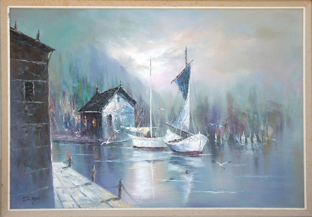 Hyug, J.N. and Cop\*\*\*\*, B.,   Asian 20th C., (1 of 4)