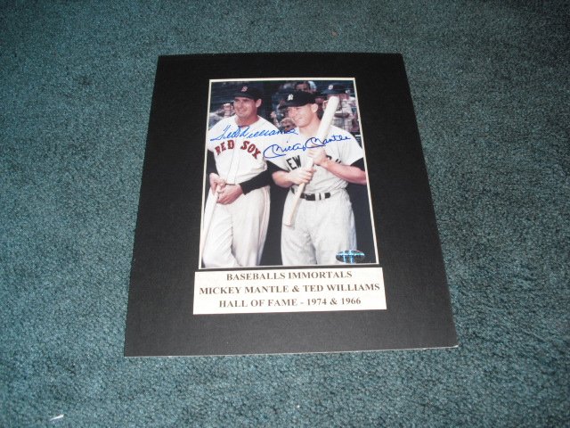 Ted Williams & Mickey Mantle w/COA: w/COA