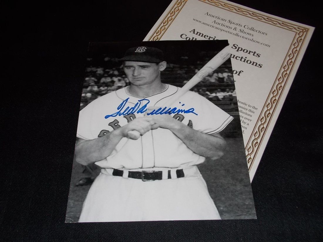 Ted Williams: Ted Williams, Autographed 8x10 Photo, w/COA
