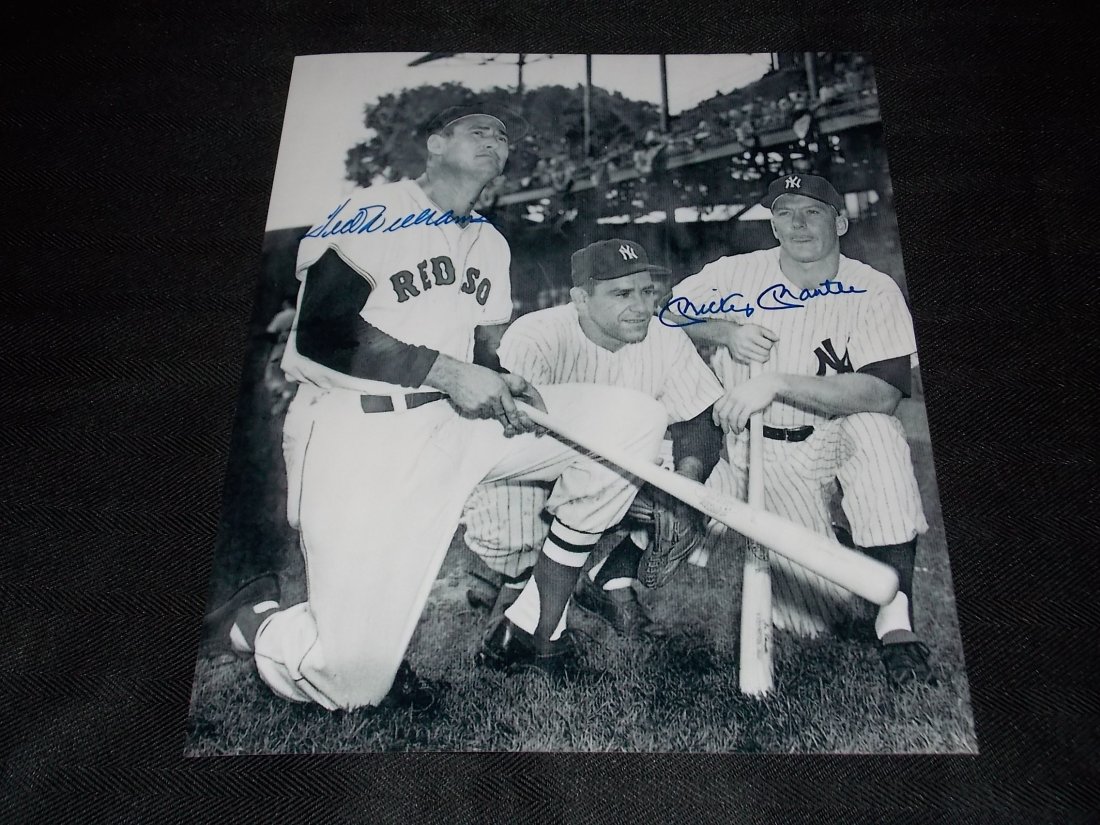 Williams & Mantle: MICKEY MANTLE & Ted WILIAMS, Autographed 8x10 Photo, w/COA