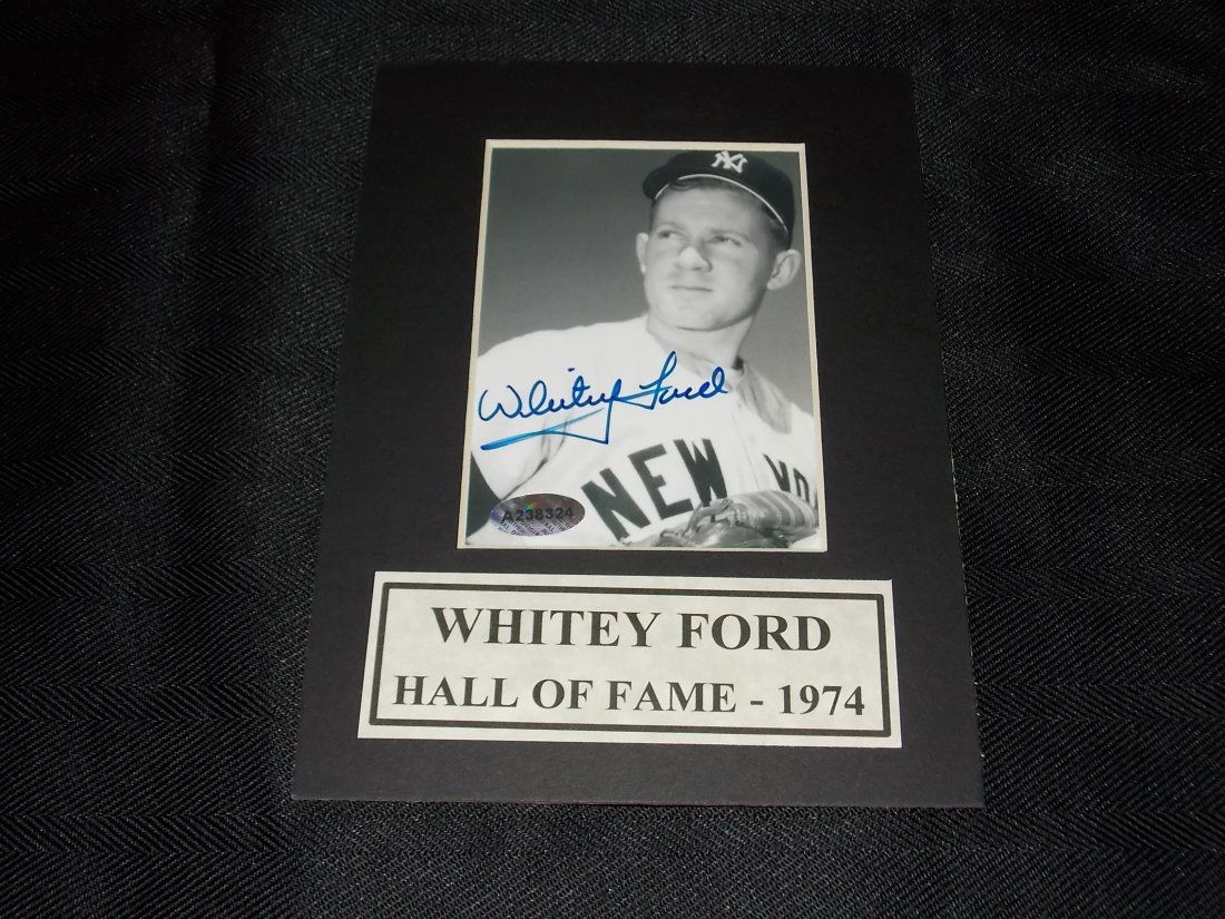 Whitey Ford: WHITEY FORD, Autographed Photo, Matted, w/COA