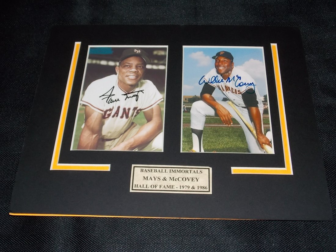 Mays & McCovey: Willie McCovey & Willie MAYS, Autographed Photo, Matted, W/COA
