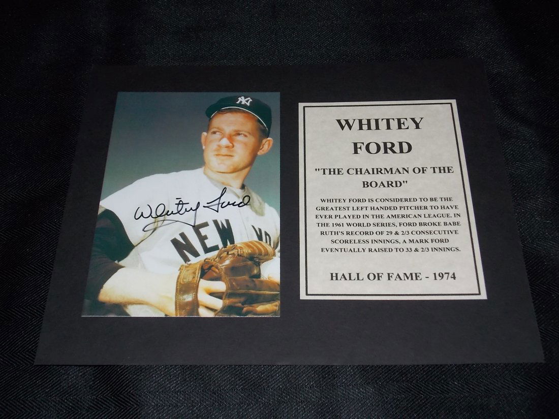 Whitey Ford: WHITEY FORD, Autographed Photo, Matted, w/COA