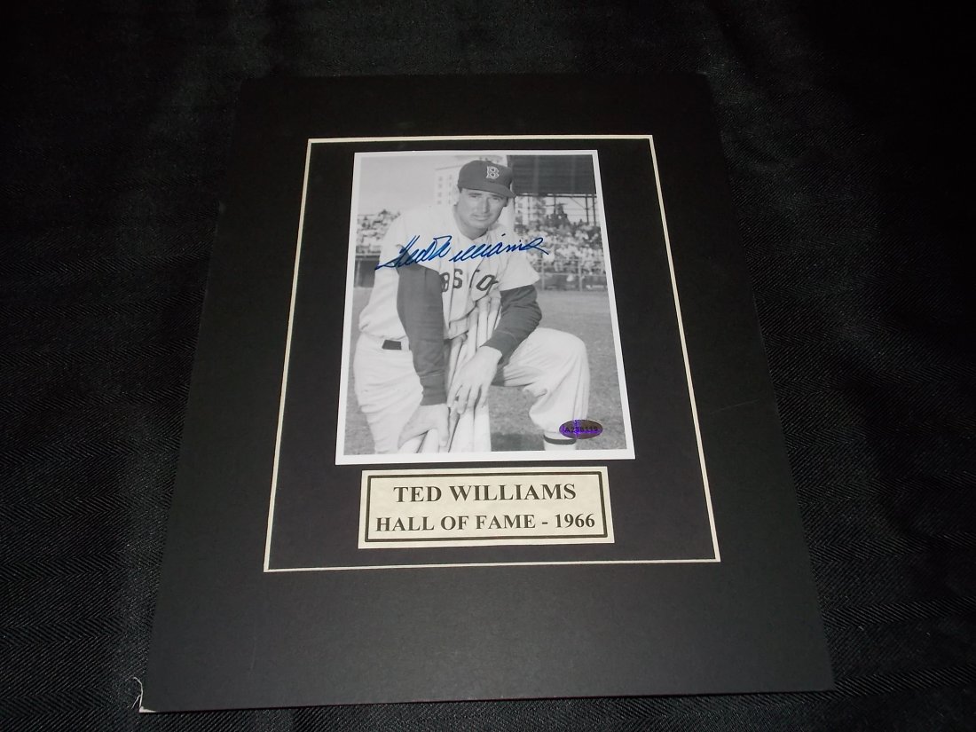 Ted Williams: Ted Williams, Autographed Photo, Matted