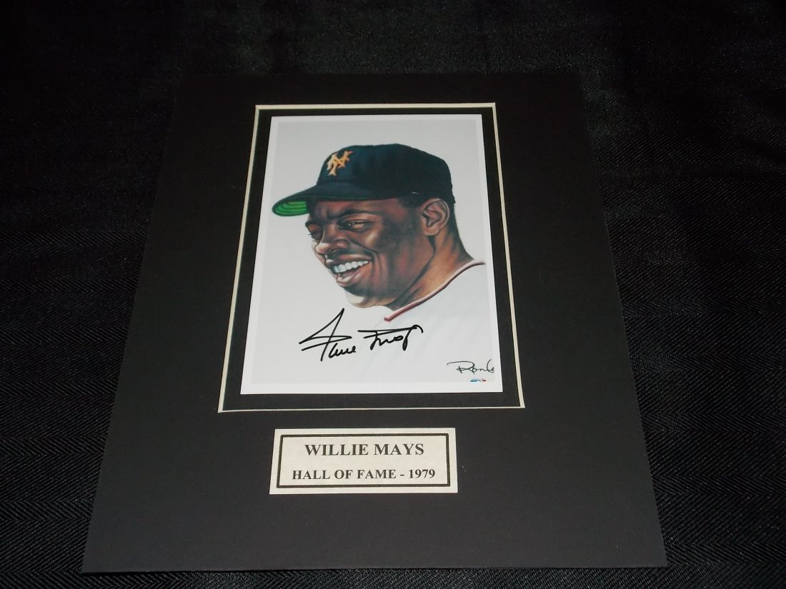Willie Mays: WILLIE MAYS, Autographed Photo, Matted, W/COA