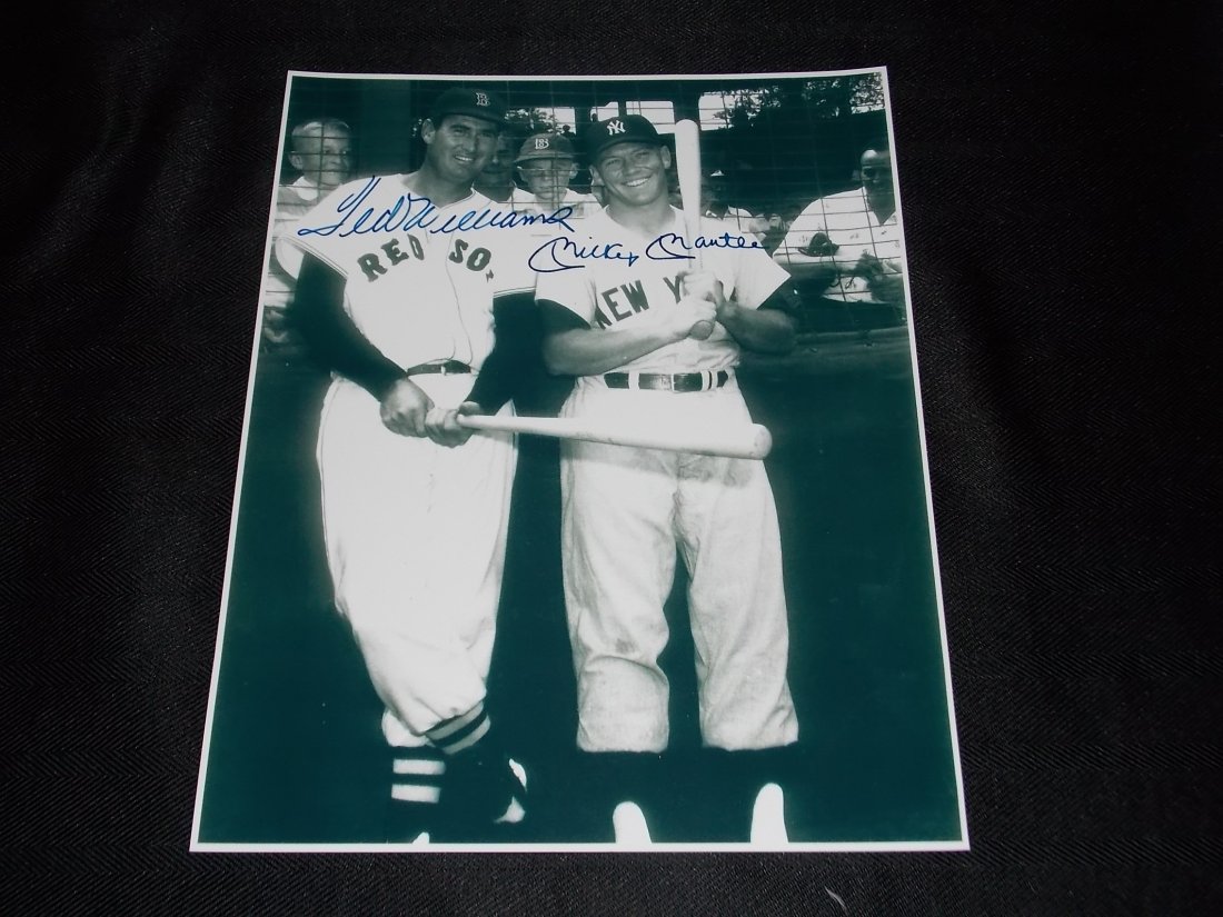 Mickey Mantle & Ted Williams: Mickey Mantle & Ted Williams, Autographed 8x10 Photo, w/COA