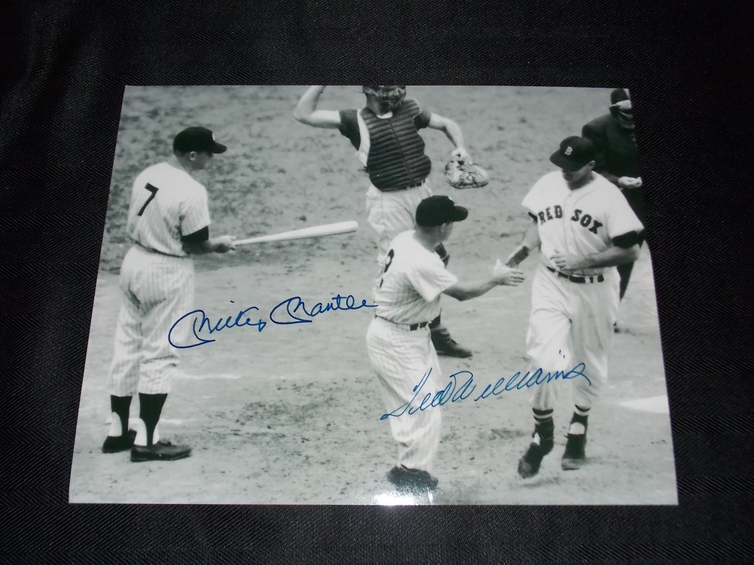 Mickey Mantle & Ted Williams: Mickey Mantle & Ted Williams, Autographed 8x10 Photo, w/COA