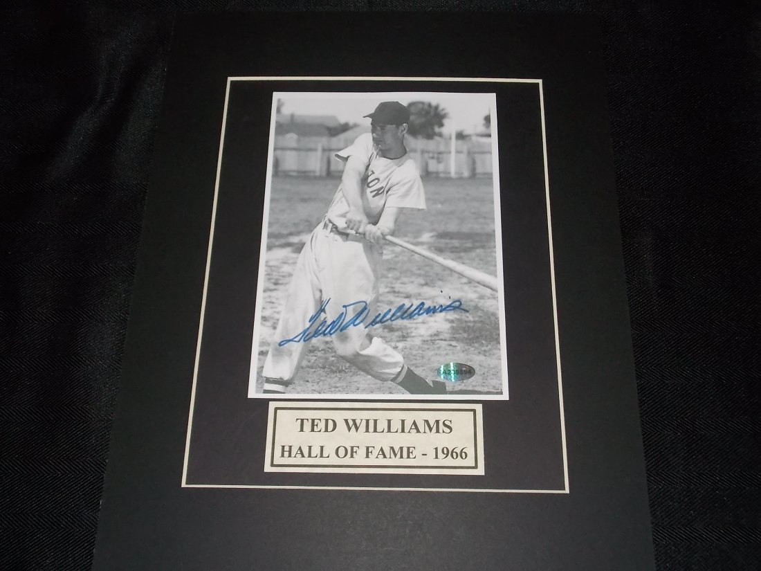 Ted Williams: Ted Williams, Autographed Photo, Matted, W/COA