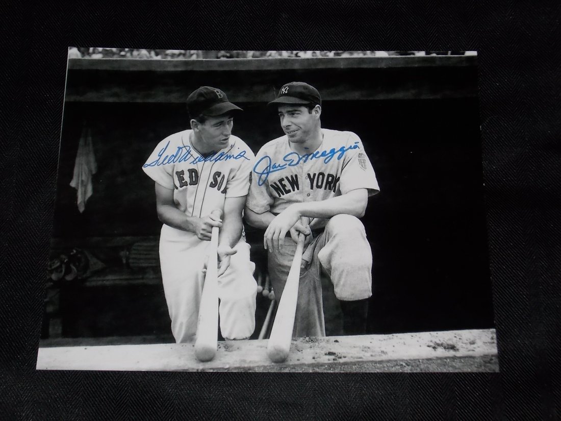 Ted Williams & Joe DiMaggio: Ted Williams & Joe DiMaggio, Autographed 8x10 photo, w/COA