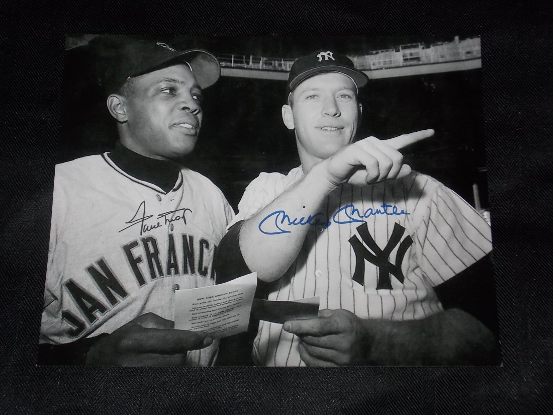 Willie Mays & Mickey Mantle: Willie Mays & Mickey Mantle, Autographed 8x10 Photo, w/COA