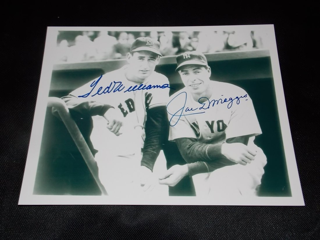 Ted Williams & Joe DiMaggio: Ted Williams & Joe DiMaggio, Autographed 8x10 photo, w/COA