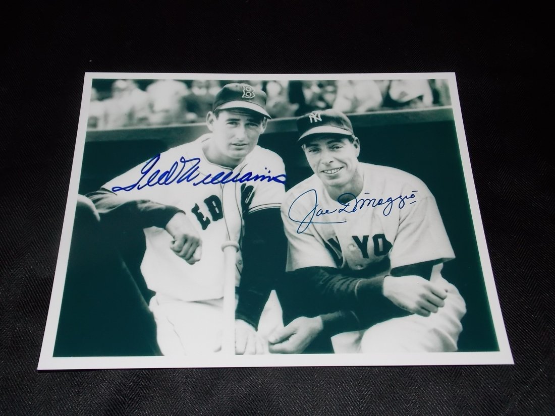 Ted Williams & Joe DiMaggio: Ted Williams & Joe DiMaggio, Autographed 8x10 photo, w/COA