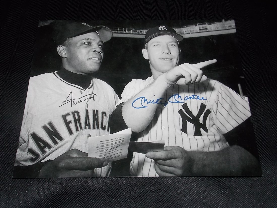 Willie Mays & Mickey Mantle: Willie Mays & Mickey Mantle, Autographed 8x10 Photo, w/COA