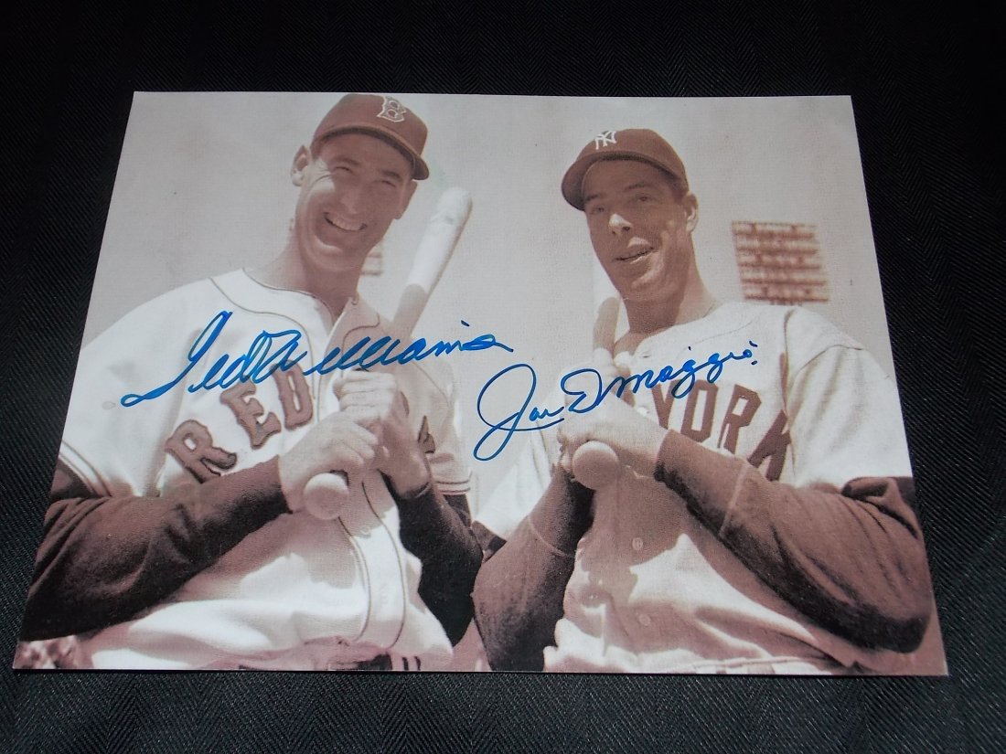 Ted Williams & Joe DiMaggio: Ted Williams & Joe DiMaggio, Autographed 8x10 photo, w/COA