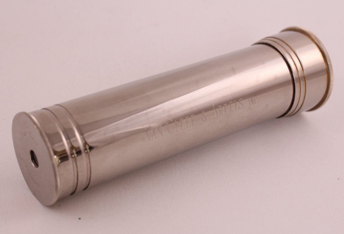 Van Cleef & Arpels silver plated kaleidoscope, Van Cort: A beautiful silver plated kaleidoscope made by Van Cleef & Arpels, with a mechanism created by Van Cort Instrument Ma