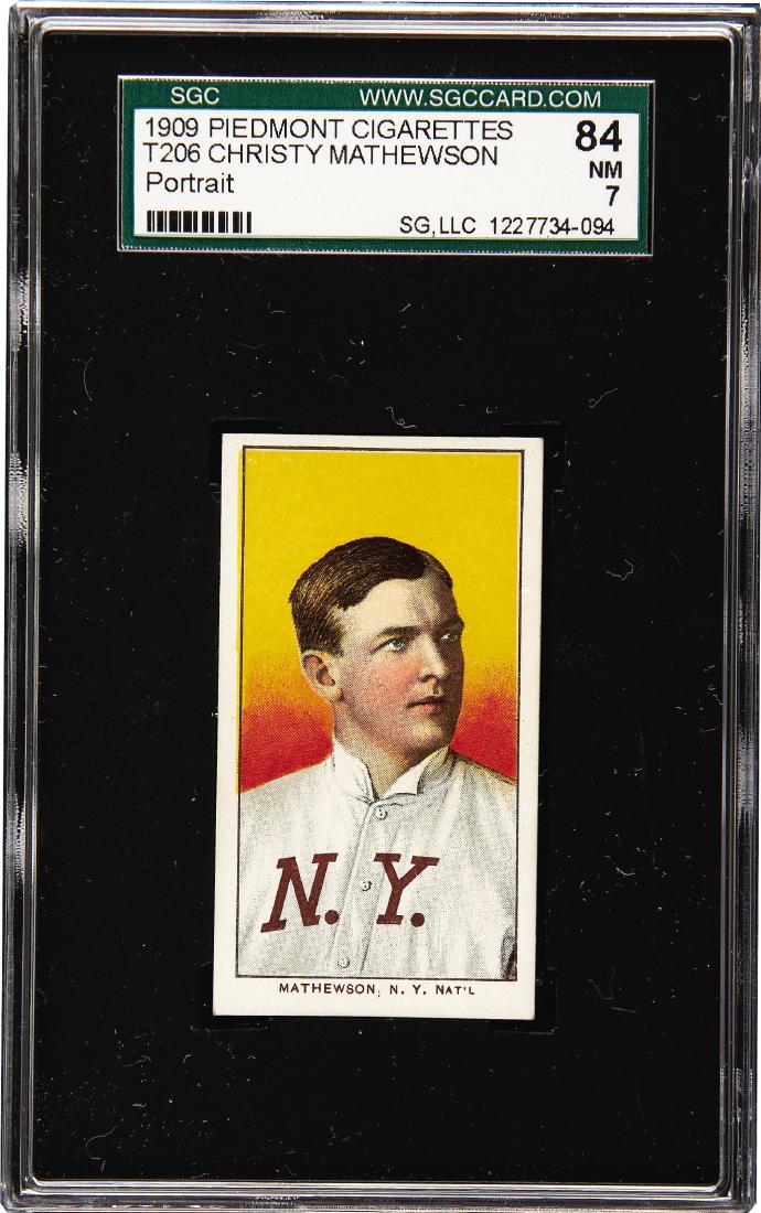 1909-11 T206 Christy Mathewson, Portrait SGC 7 84 NM (1 of 2)