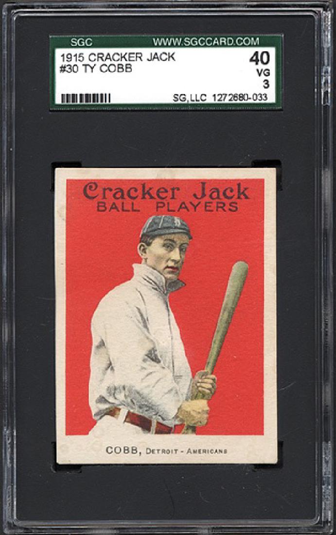 SGC 3 1915 E145 Cracker Jack #30 Ty Cobb (1 of 2)