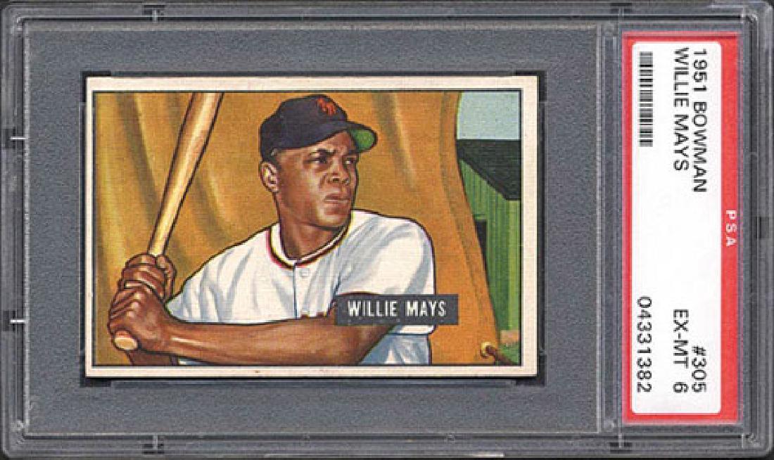 PSA 6 1951 Bowman #305 Willie Mays Card (1 of 2)