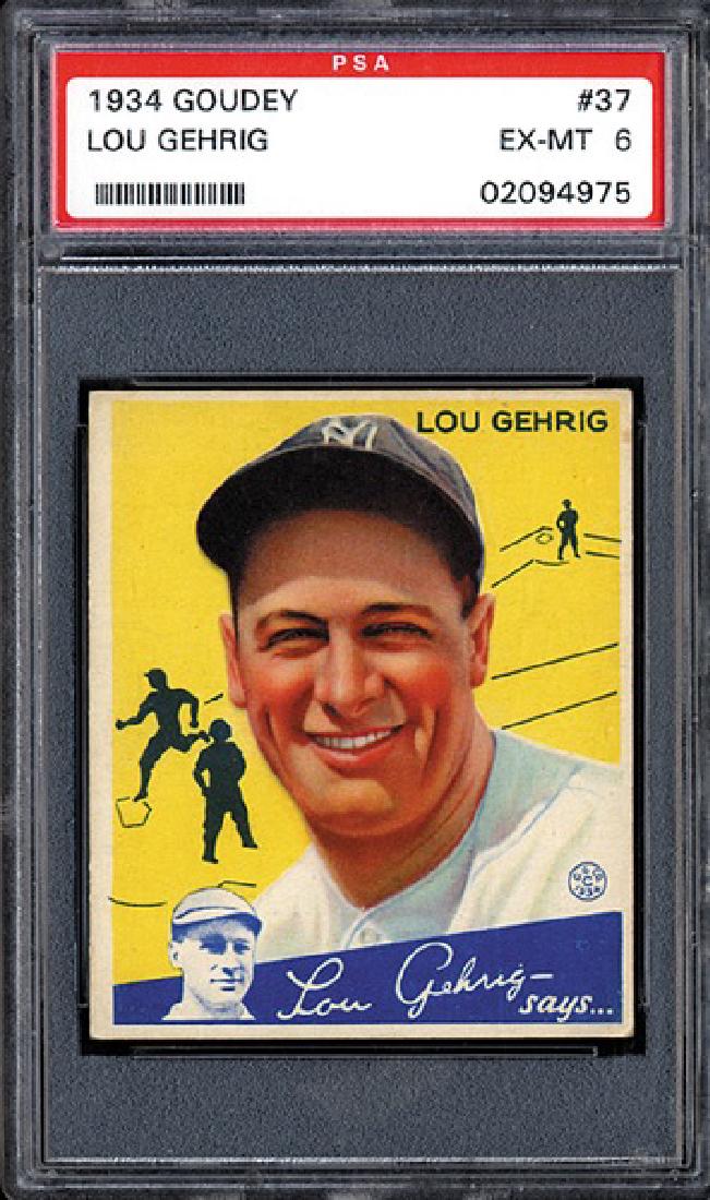 PSA 6 1934 R320 Goudey #61 Lou Gehrig: PSA 6 1934 R320 Goudey #61 Lou Gehrig