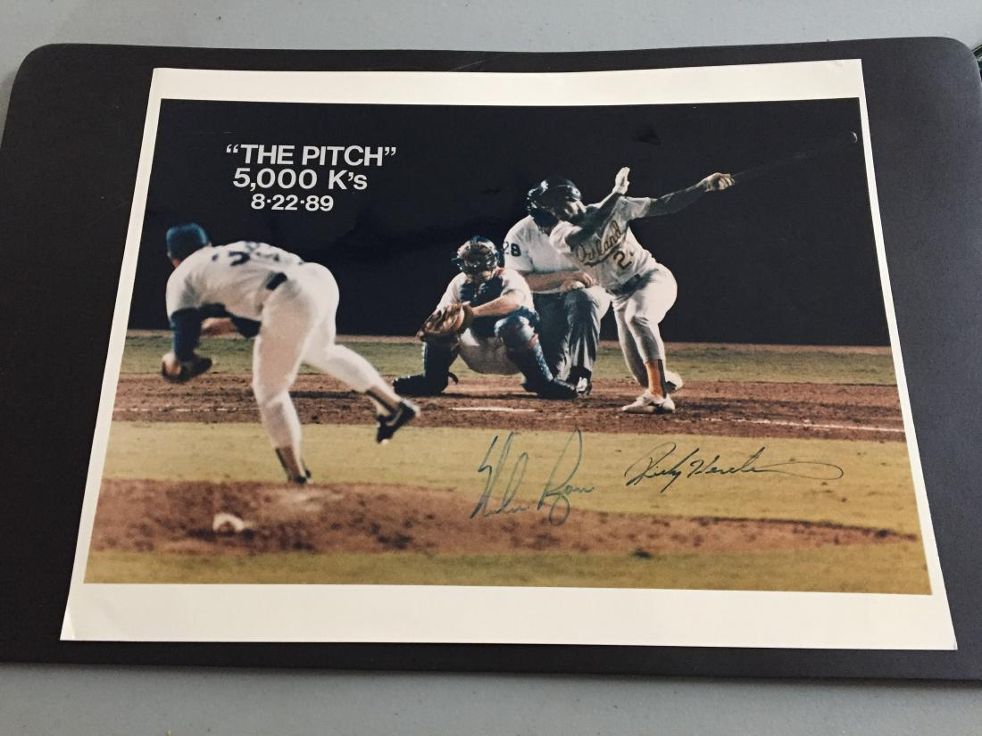 Autographed Nolan Ryan and Rickey Henderson 14x11" (1 of 1)
