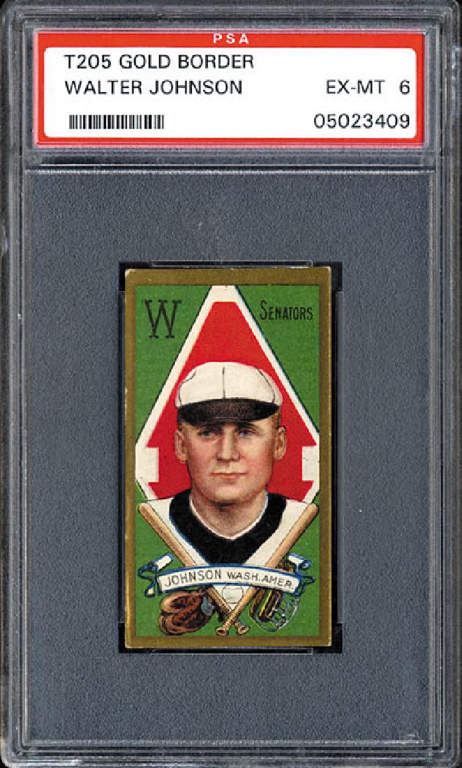 PSA 6 1911 T205 Gold Border Walter Johnson (1 of 2)