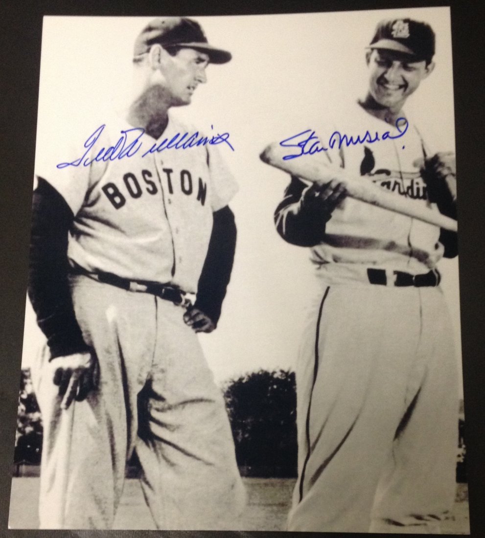 Ted Williams and Stan Musial Signed 8 x 10 Photograph: Ted Williams and Stan Musial Signed 8 x 10 Photograph Certified by The Score Board