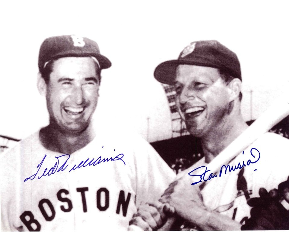 Ted Williams and Stan Musial Signed 8 x 10 Photograph: Ted Williams and Stan Musial Signed 8 x 10 Photograph Certified by The Score Board