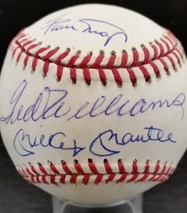 Mickey Mantle, Ted Williams, Willie Mays and Hank Aaron: Mickey Mantle, Ted Williams, Willie Mays and Hank Aaron Ball Certified by The Score Board
