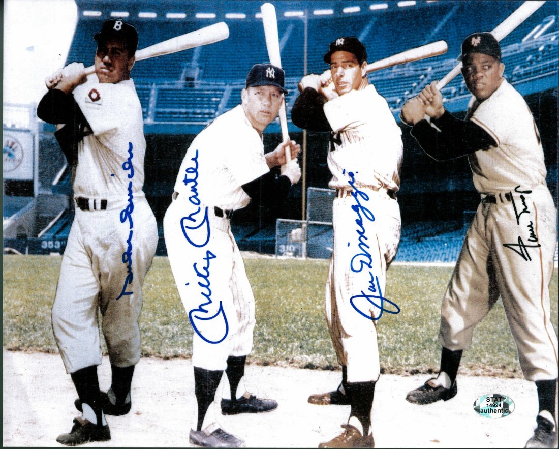 Duke Snider, Mickey Mantle, Joe DiMaggio and Willie: Duke Snider, Mickey Mantle, Joe DiMaggio and Willie Mays Signed Photograph Certified by STAT