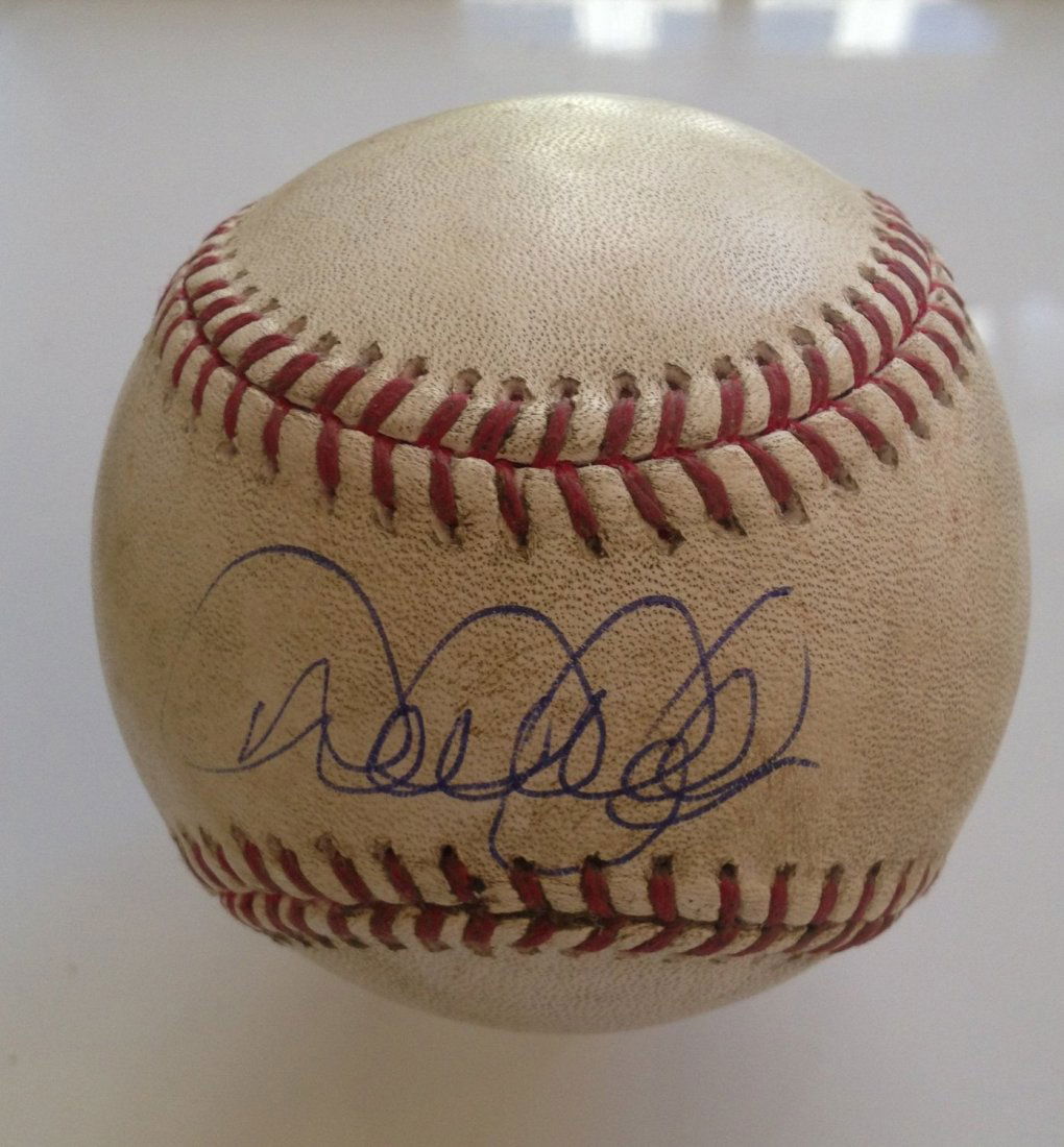 Game Used Steiner Derek Jeter Major League Baseball: Game used Steiner certified Derek Jeter single signed baseball. The signature is very bold and it is on an official Major League Baseball Bud Selig edition. Comes with a letter from Steiner Sports tha