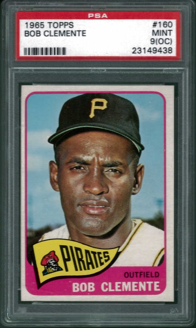 1965 Topps #160 Bob Clemente PSA 9 (Off Center): 1965 Topps #160 Roberto Clemente PSA 9 (Off Center)