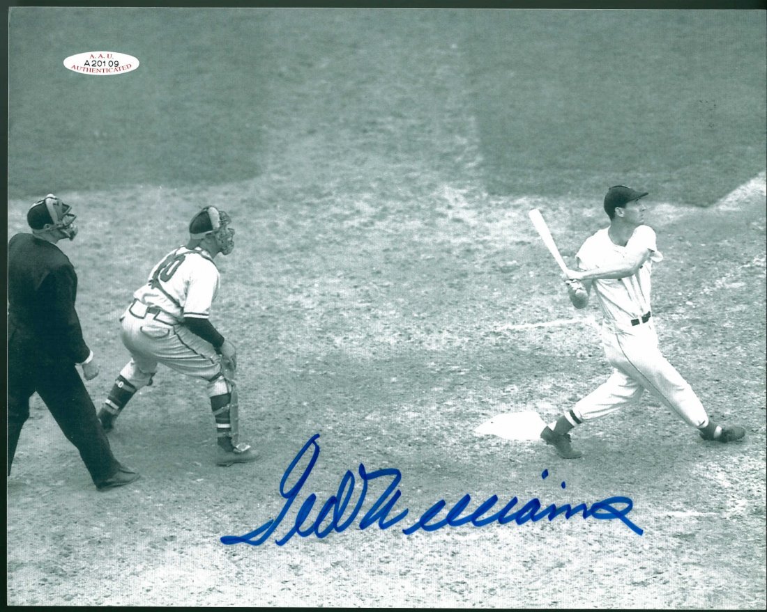 Ted Williams Signed Photograph Certified by AAU: Ted Williams Signed Photograph Certified by AAU certification number A20109