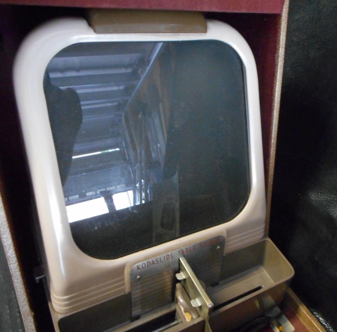 Kodaslide Table Viewer: 1950's Slide Viewer from Kodak with Case and Manuel.