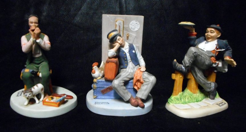 3 Norman Rockwell Figurines: The pictures tell it all. 3 Norman Rockwell figurines.