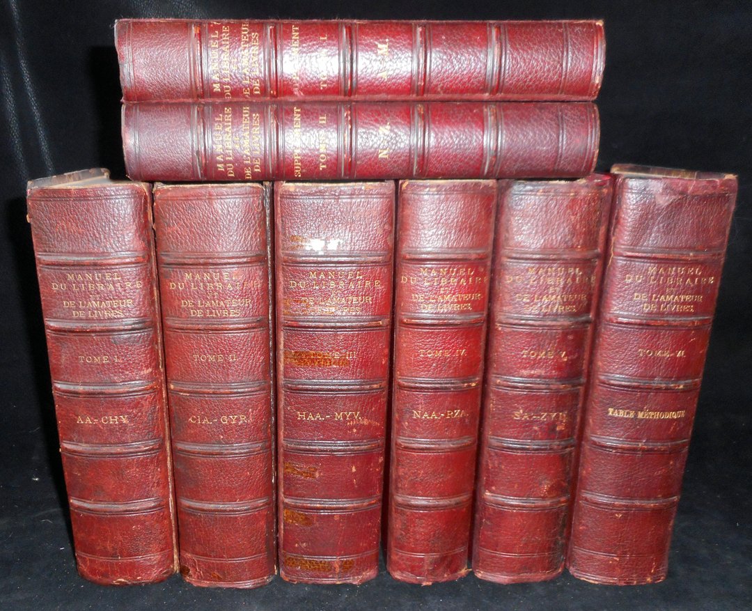 Manuel Du Libraire Et De l'Amateur De Livres.: This is a series of 6 books and 2 additional Supplement editions.They are written in French and I do not know much about them other than the antique store had a price of $1000. for the set.I have trie