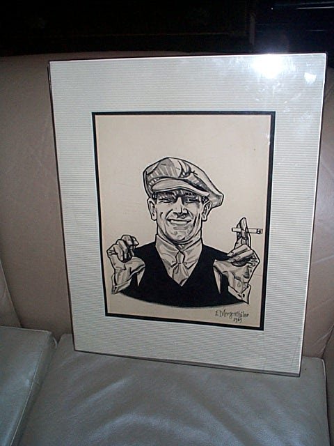 Original drawing of the Chesterfield Cigarette man