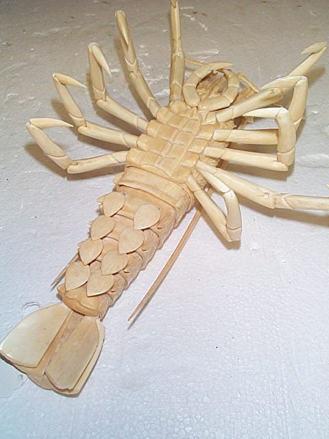 Unusual carved ivory lobster, has moving parts, me - 3