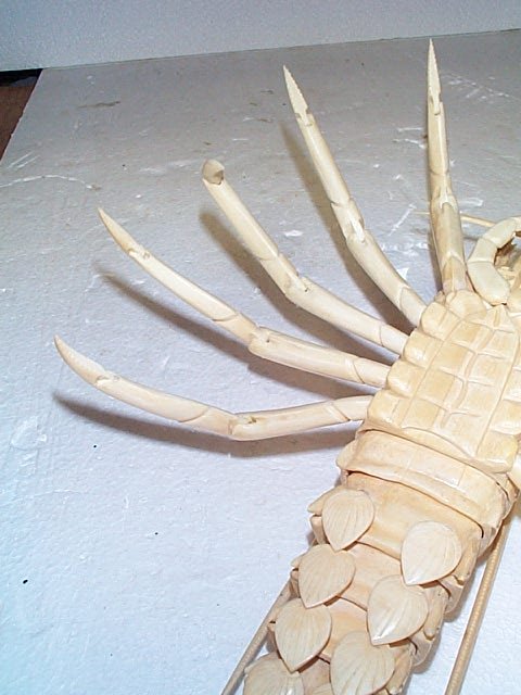 Unusual carved ivory lobster, has moving parts, me - 4