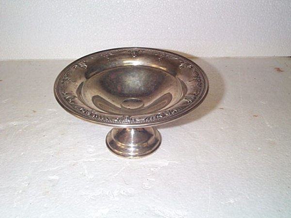 Signed Wallace weighted sterling silver compote nu