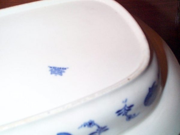 Signed Meissen JM Shaw & Company NY blue & white s - 2