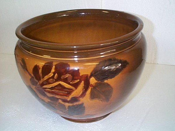 Signed Dickensware Weller planter/jardiniere with f - 4